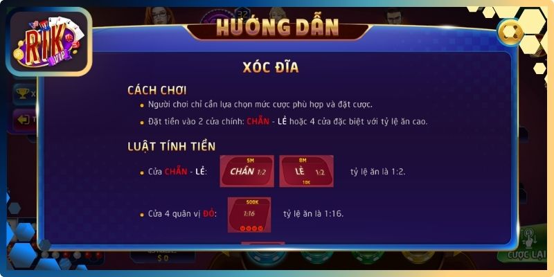 Cách Chơi Xóc Đĩa Online Chi Tiết Nhất Cho Người Mới 1 Luật cược trong cách chơi xóc đĩa online